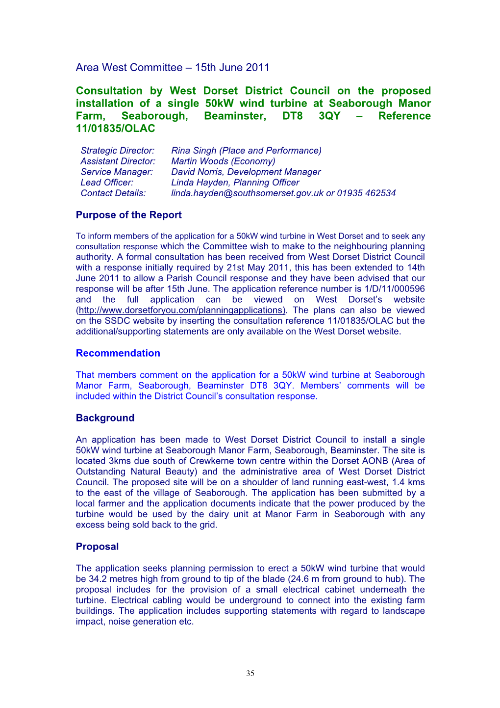 Planning Applications – July 2009