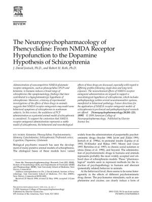 From NMDA Receptor Hypofunction to the Dopamine Hypothesis of Schizophrenia J