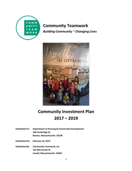 Community Investment Plan 2017 – 2019 Community Teamwork