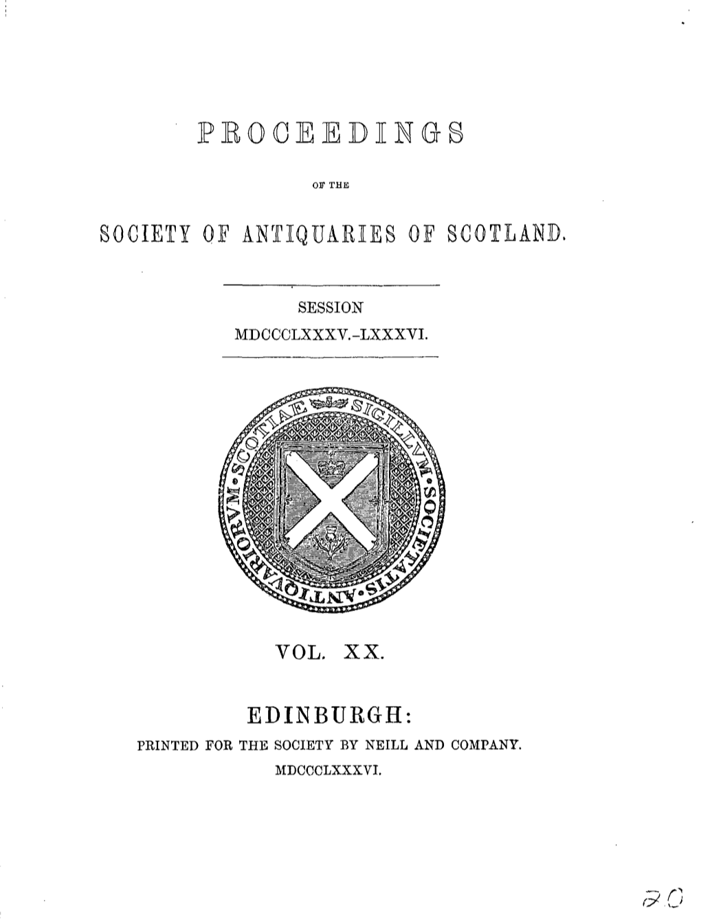 Edinburgh: Printed for the Society by Neill and Company