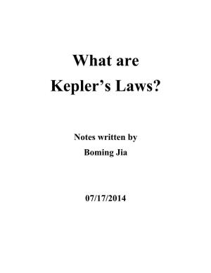 What Are Kepler's Laws?