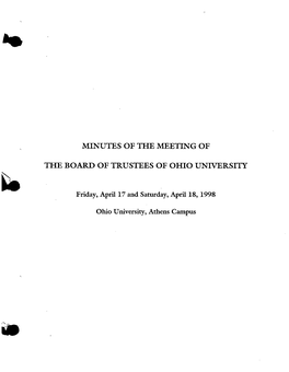 Minutes of the Meeting of the Board of Trustees of Ohio