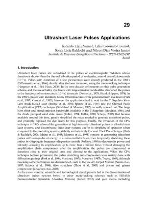 Ultrashort Laser Pulses Applications
