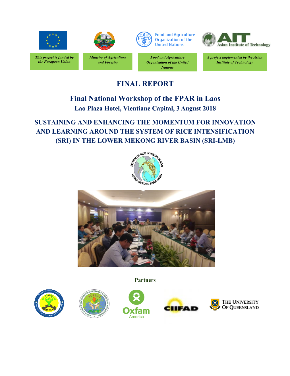 Final National Workshop of FPAR in Laos 2018