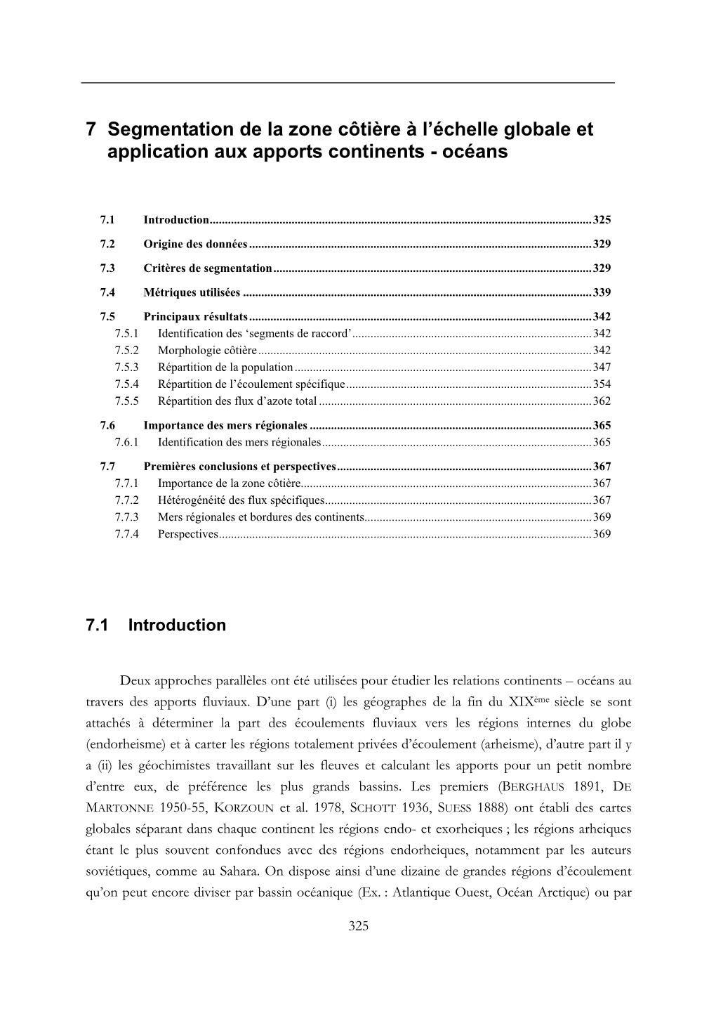 7 Segmentation De La Zone Côtière À L'échelle Globale Et