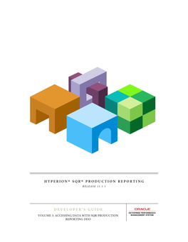 Hyperion SQR Production Reporting Developer's Guide Volume 3