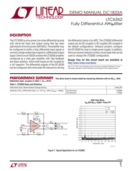 LTC6362 Fully Differential Amplifier