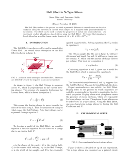 Hall Effect in N-Type Silicon
