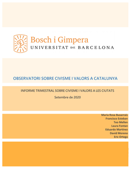 Observatori Sobre Civisme I Valors a Catalunya Catalunya a Valors I Civisme Sobre Observatori