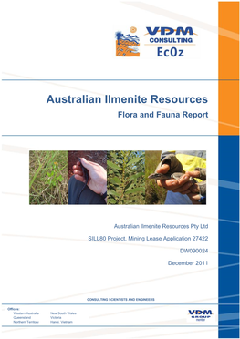 Australian Ilmenite Resources Flora and Fauna Report