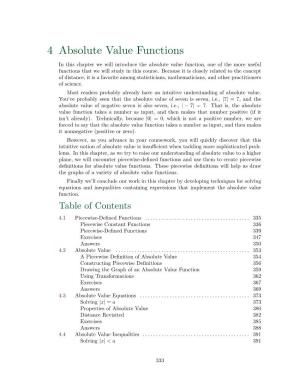 4 Absolute Value Functions