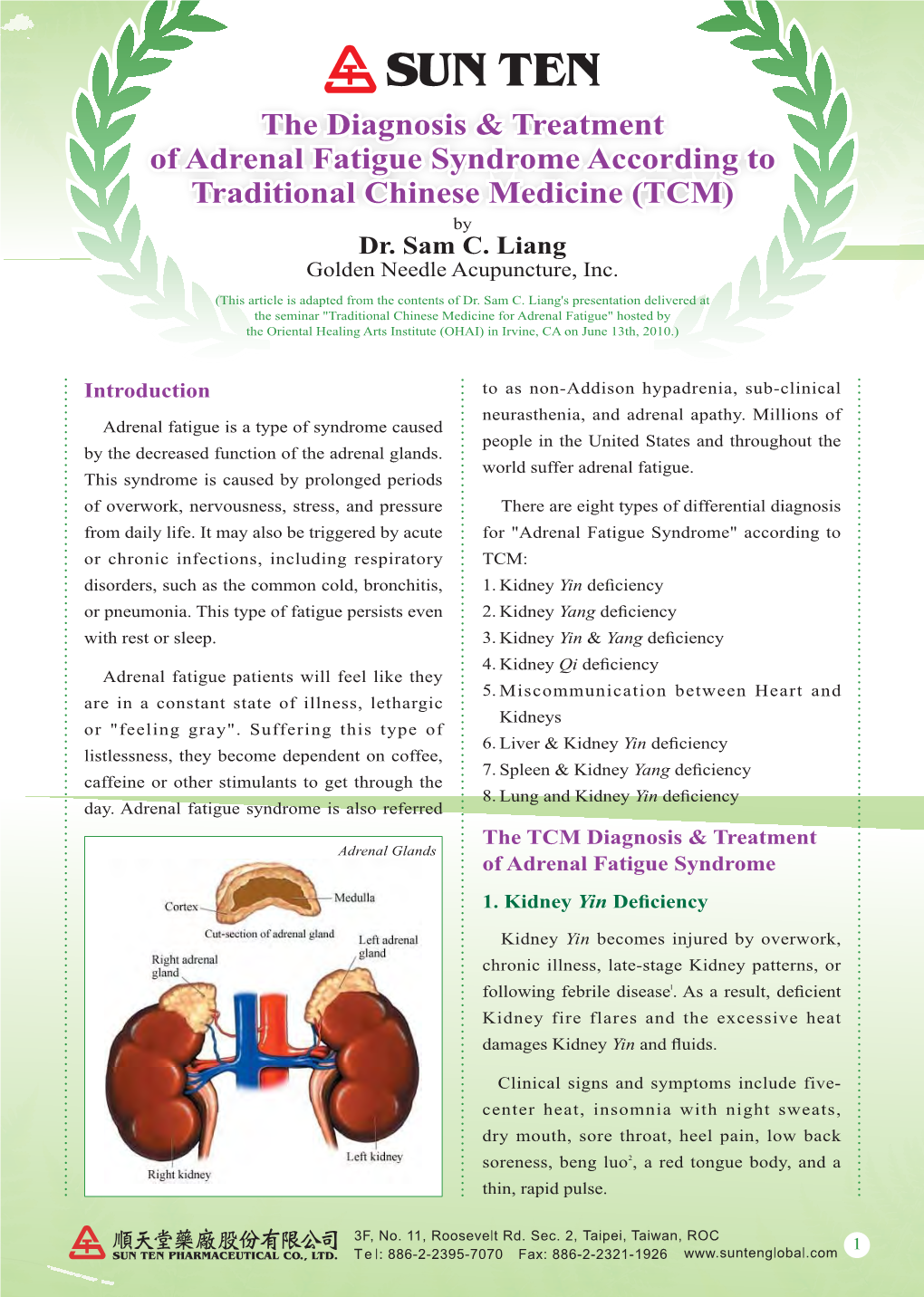 The Diagnosis & Treatment of Adrenal Fatigue Syndrome