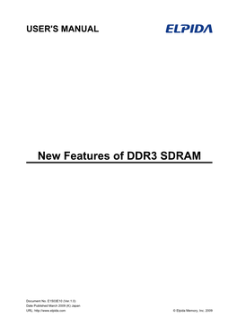 New Features of DDR3 SDRAM