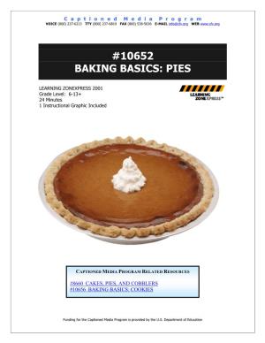 10652 Baking Basics: Pies
