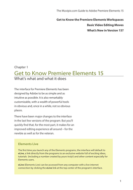 Get to Know Premiere Elements 15 What’S What and What It Does