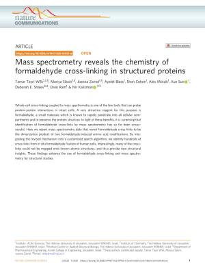 Mass Spectrometry Reveals the Chemistry of Formaldehyde Cross-Linking in Structured Proteins