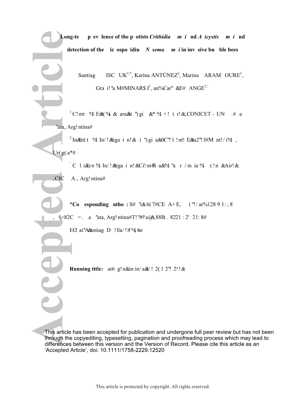 Long‐Term Prevalence of the Protists Crithidia Bombi And