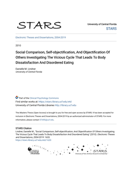 Social Comparison, Self-Objectification, and Objectification of Others Investigating the Vicious Cycle That Leads to Body Dissatisfaction and Disordered Eating