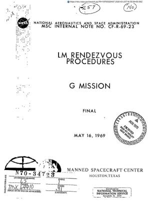 A27) Lm Rendezvous Procedures 0 Mission