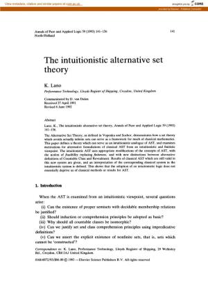 The Intuitionistic Alternative Set Theory