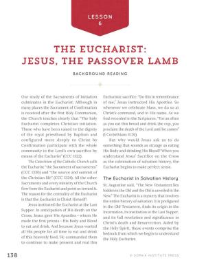 The Eucharist: Jesus, the Passover Lamb