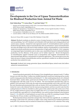 Developments in the Use of Lipase Transesterification for Biodiesel
