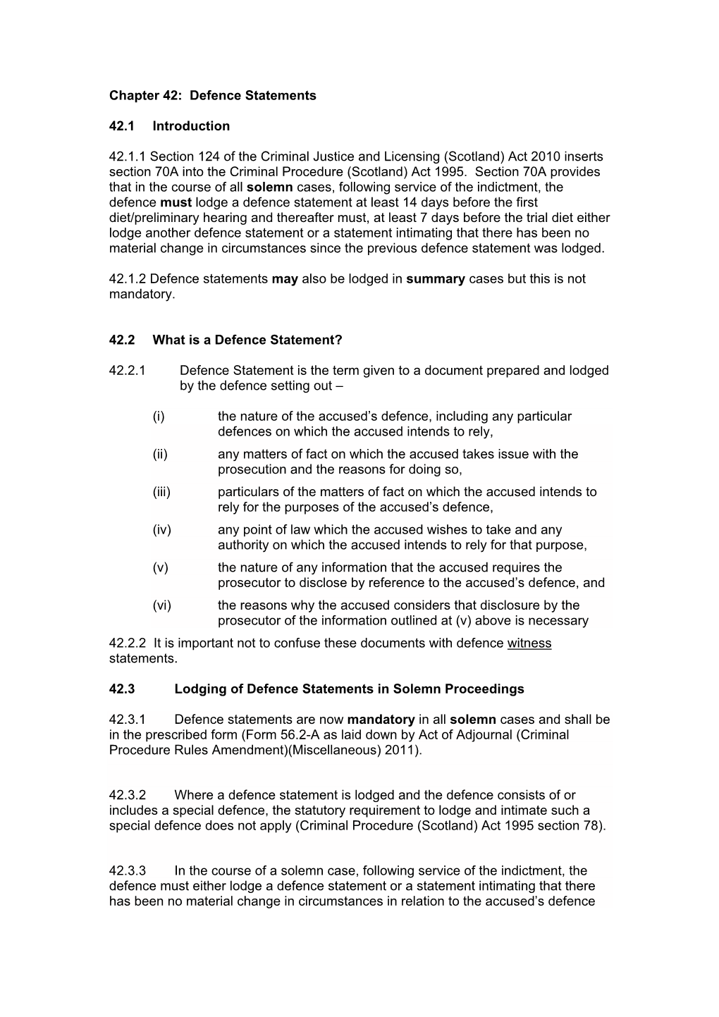 Chapter 42: Defence Statements 42.1 Introduction 42.1.1 Section 124 Of