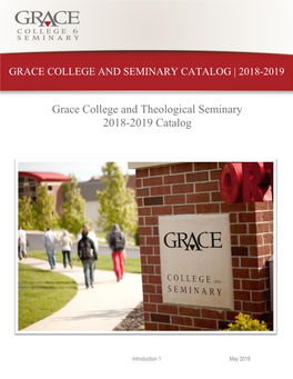 Grace College and Theological Seminary 2018-2019 Catalog