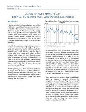 Labor Market Monopsony: Trends, Consequences, and Policy Responses