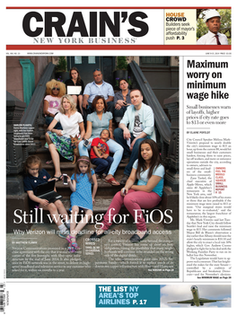 Still Waiting for Fios Seattle’S Lead and Raise the Minimum Wage to $15