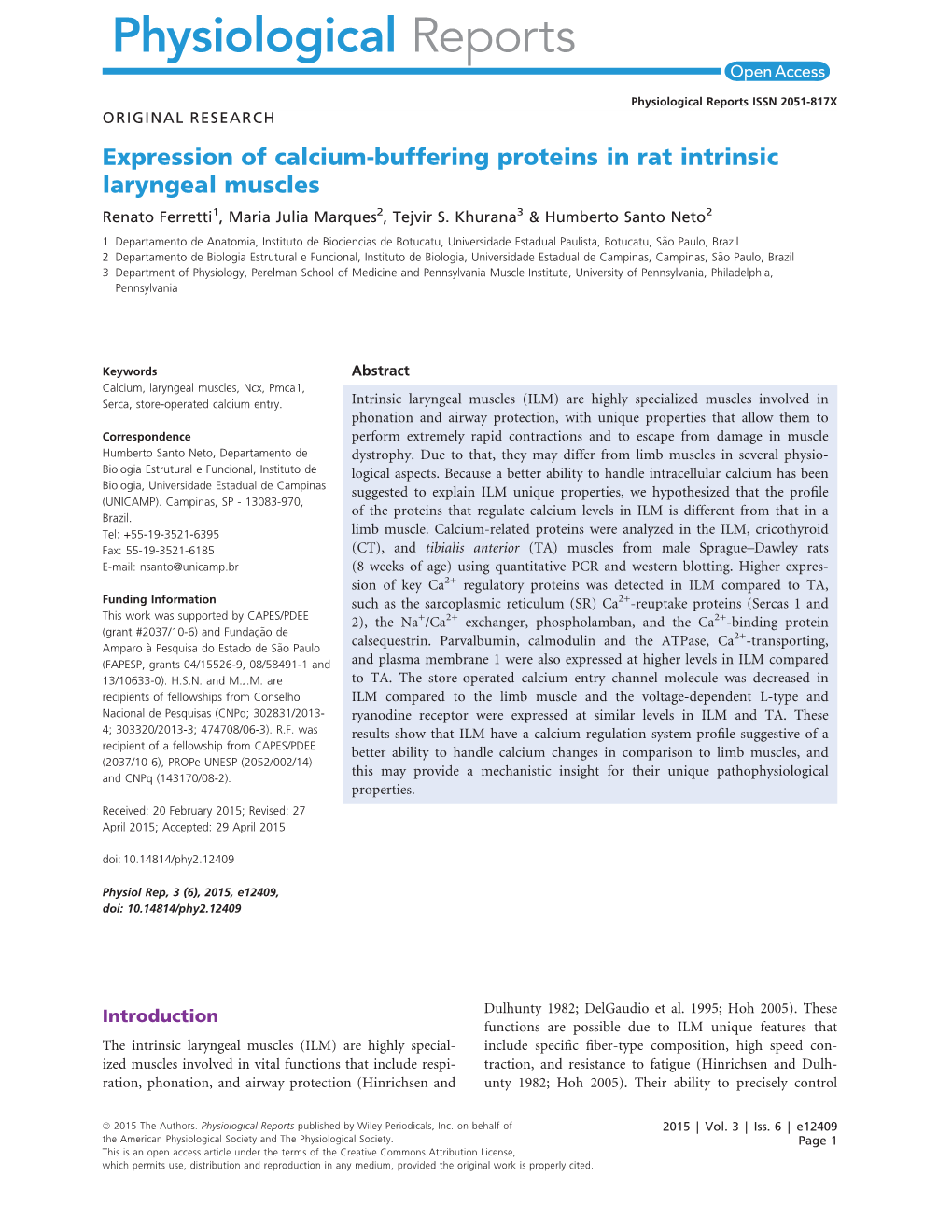 Expression of Calciumbuffering Proteins in Rat Intrinsic Laryngeal