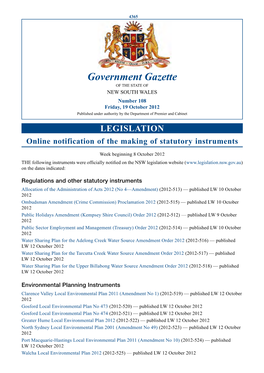 New South Wales Government Gazette No. 42 of 19 October