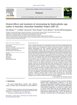 Clinical Effects and Treatment of Envenoming by Hoplocephalus Spp