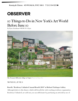 “10 Things to Do in New York's Art World Before June 10.” Observer, 06