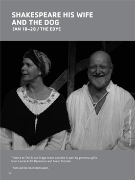 SHAKESPEARE HIS WIFE and the DOG JAN 18–28 / the EDYE Photo Credit: Issy Whitchurch Issy Credit: Photo