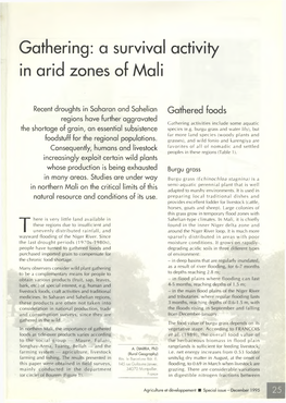 A Survival Activity in Arid Zones of Mali