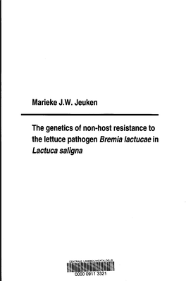 Marieke J.W. Jeuken the Genetics of Non-Host Resistance to the Lettuce