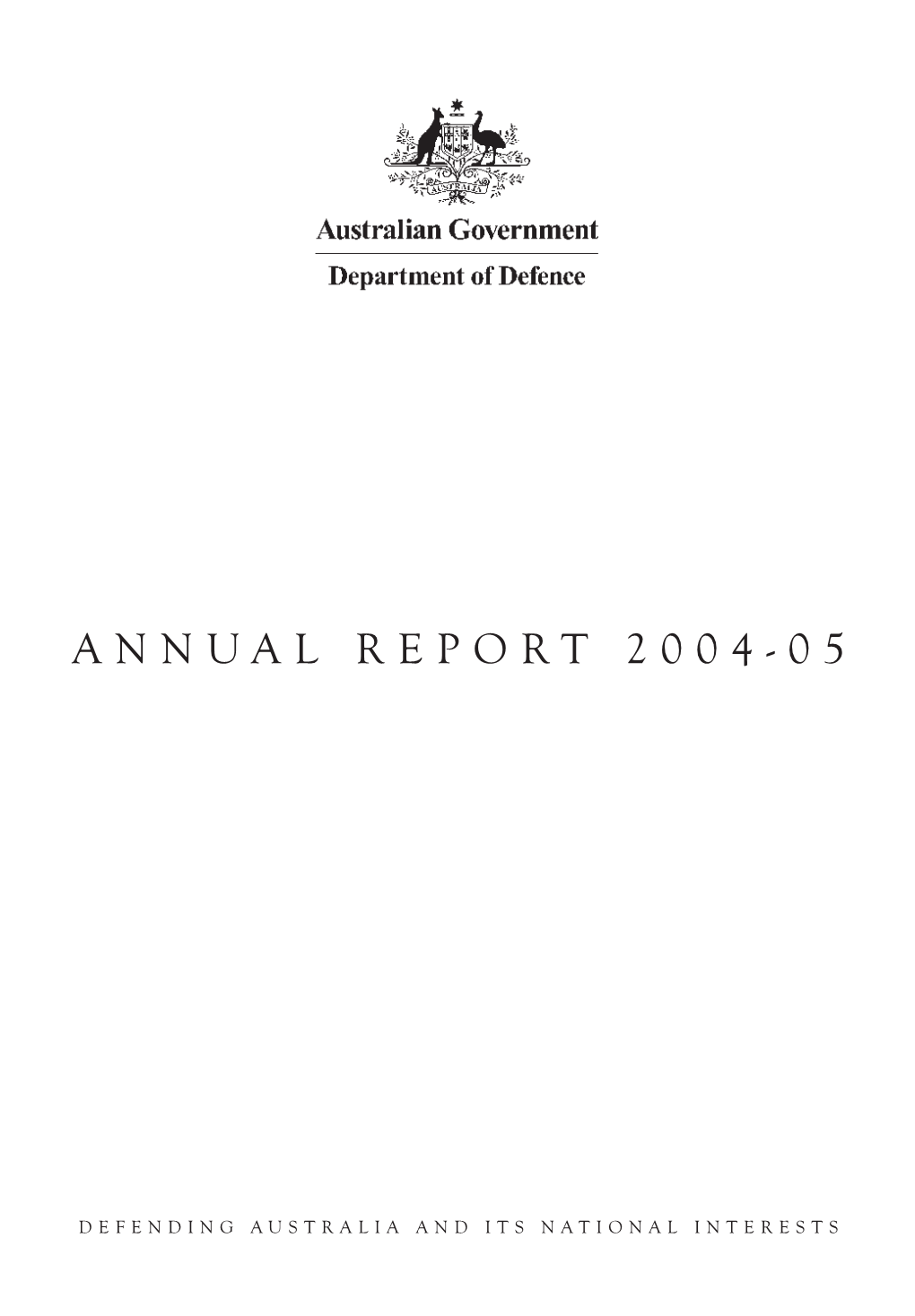 Defence Annual Report 2004-2005