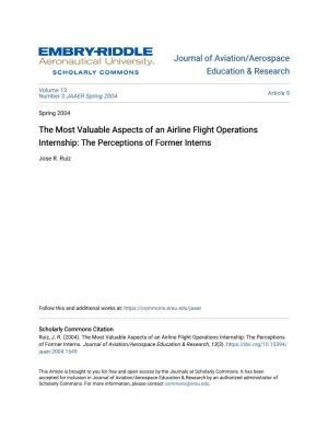 The Most Valuable Aspects of an Airline Flight Operations Internship: the Perceptions of Former Interns