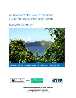 An Environmental Profile of the Island of Jost Van Dyke, British Virgin Islands