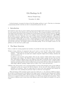 Gtk Bindings for R