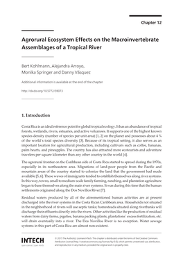 Agrorural Ecosystem Effects on the Macroinvertebrate Assemblages of a Tropical River