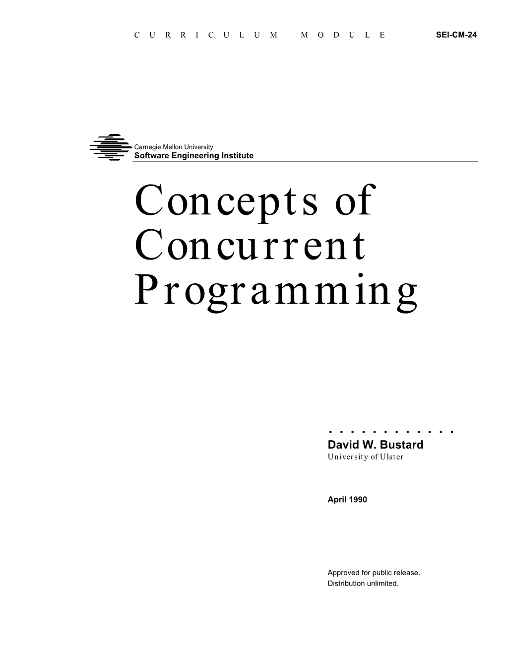 Concepts of Concurrent Programming