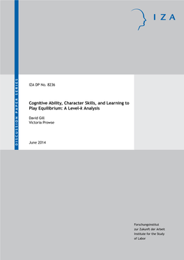 Cognitive Ability, Character Skills, and Learning to Play Equilibrium: a Level-K Analysis