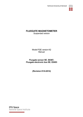 FLUXGATE MAGNETOMETER Suspended Version