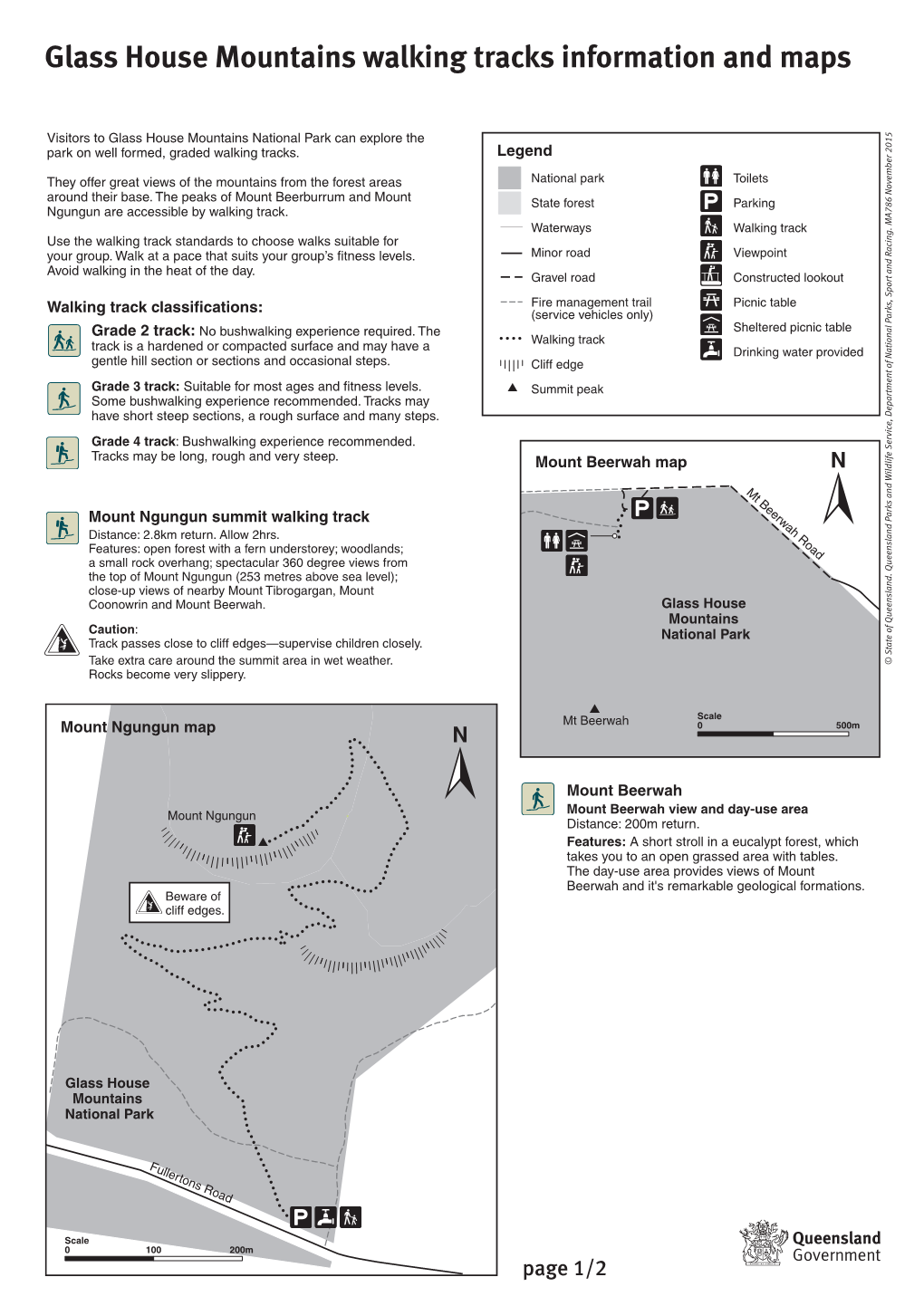 Glass House Mountains Walking Track Information and Maps