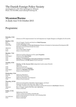 The Danish Foreign Policy Society Myanmar/Burma Programme
