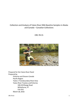 Collection and Analysis of Yukon River DNA Baseline Samples in Alaska and Canada – Canadian Collections