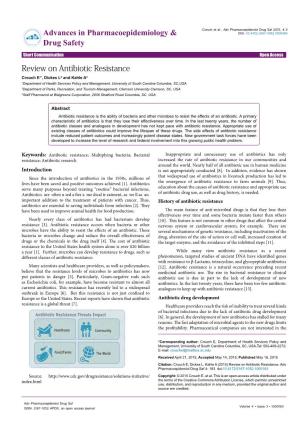Review on Antibiotic Resistance