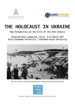 THE HOLOCAUST in UKRAINE New Perspectives on the Evils of the 20Th Century